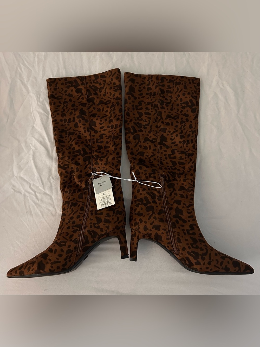 NWT! a new day Brown Leopard-Print Knee Boots - Picture 2 of 9